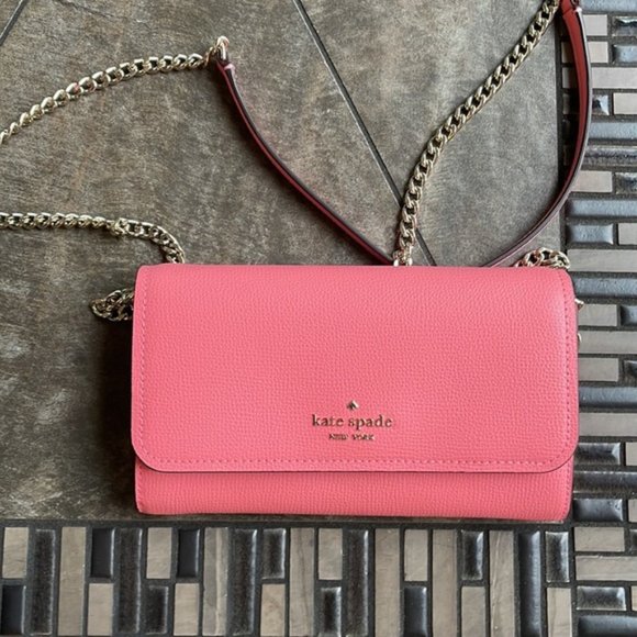 Kate Spade Chain Wallet Crossbody Clutch Pink - Picture 1 of 16